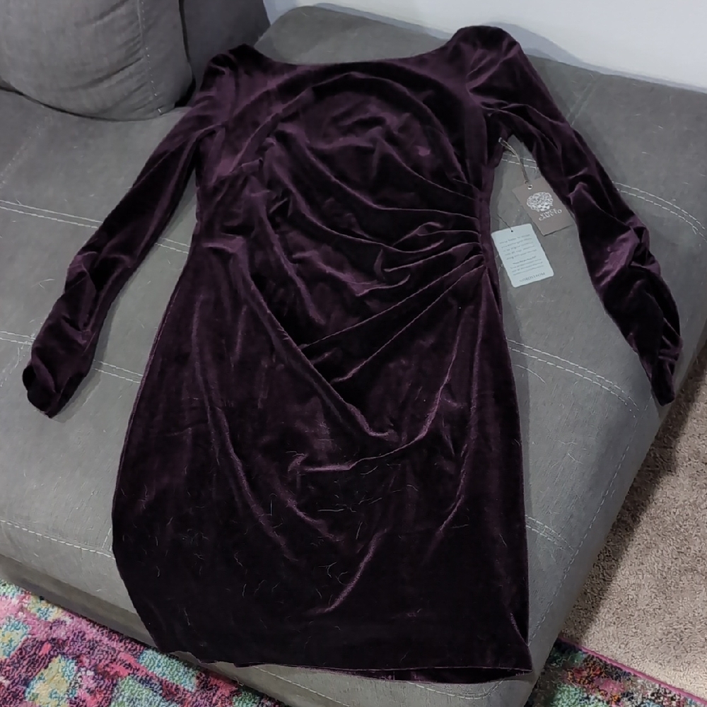 Vince Camuto Purple Velvet Dress